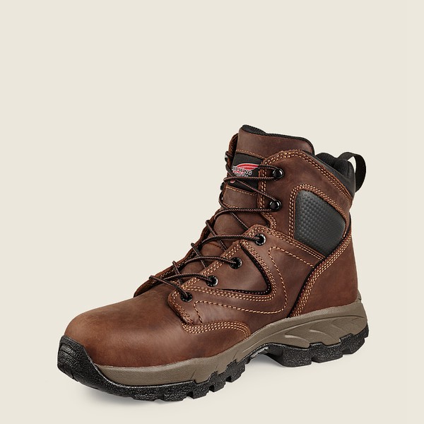 Red Wing Hiking Boots Truhiker - 6-inch Safety Toe - Brown/Black - Mens EBH749650